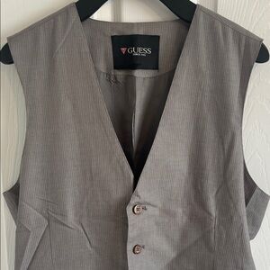 Guess Men's Gray Pinstripe Vest